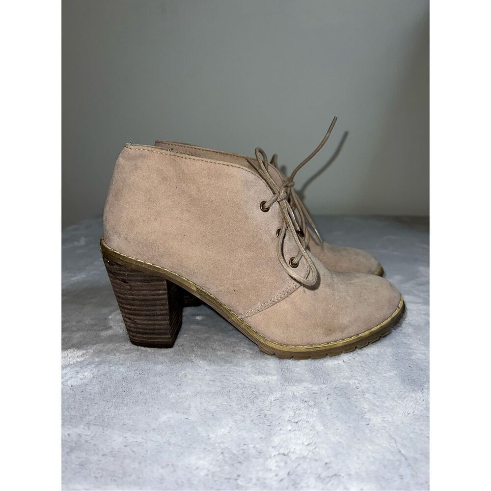 Women’s Neutral Cream Beige Bootie Heel Boots